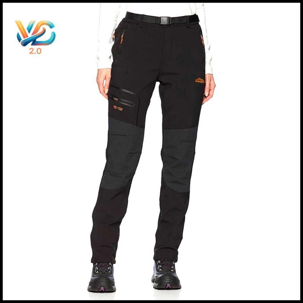 Large Slim Cargo Hiking‎ Pants Waterproof Windproof Fleece Lined Outdoor